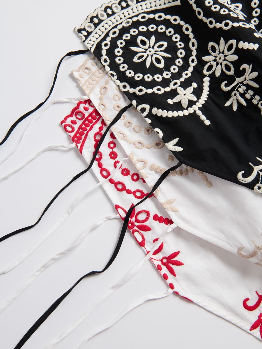 Tied blouse with embroidered pattern - black - RESERVED - 6