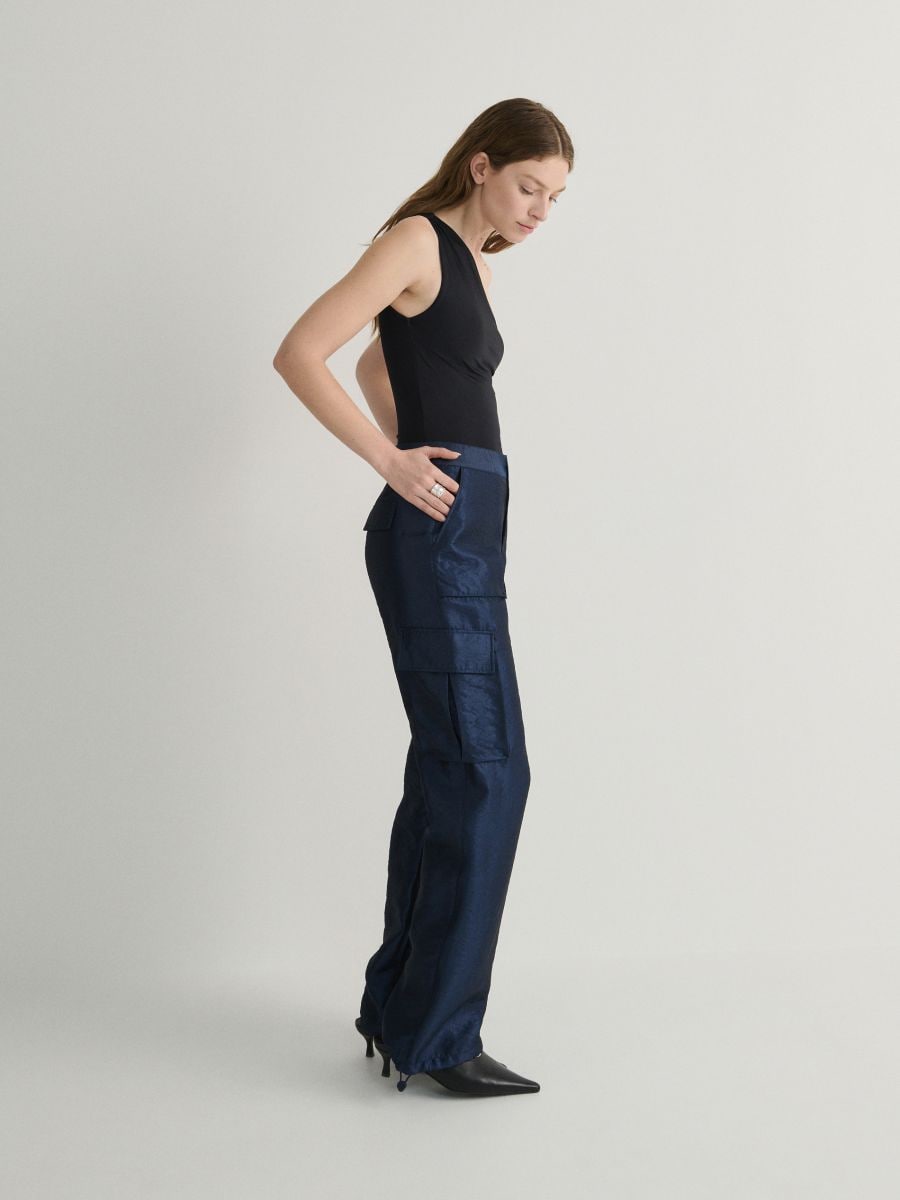 Cargo trousers with decorative pockets - navy - RESERVED - 2
