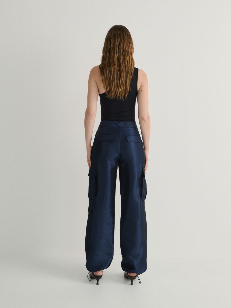 Cargo trousers with decorative pockets - navy - RESERVED - 3