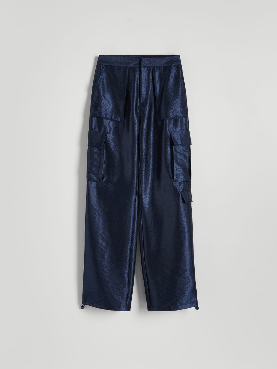 Cargo trousers with decorative pockets - navy - RESERVED - 5