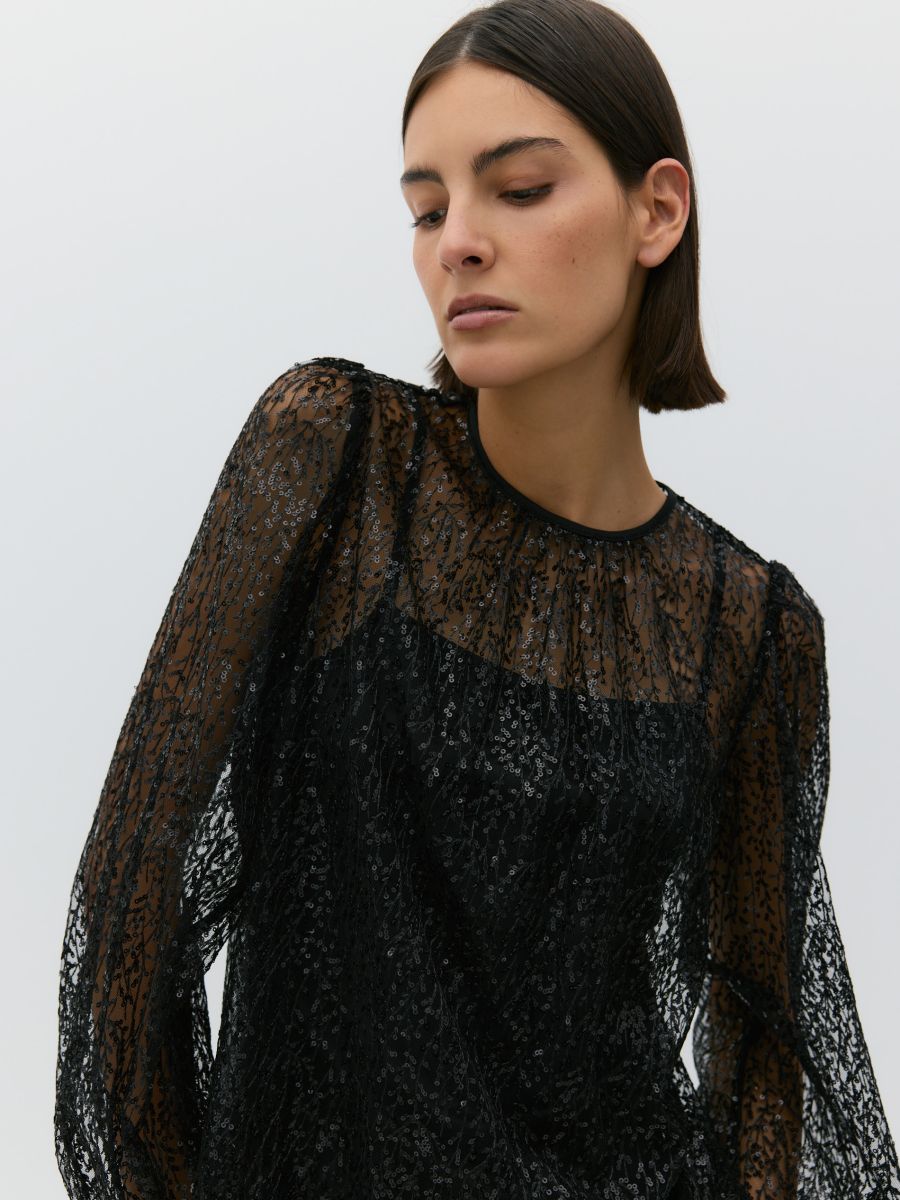 Sequin blouse - black - RESERVED - 2