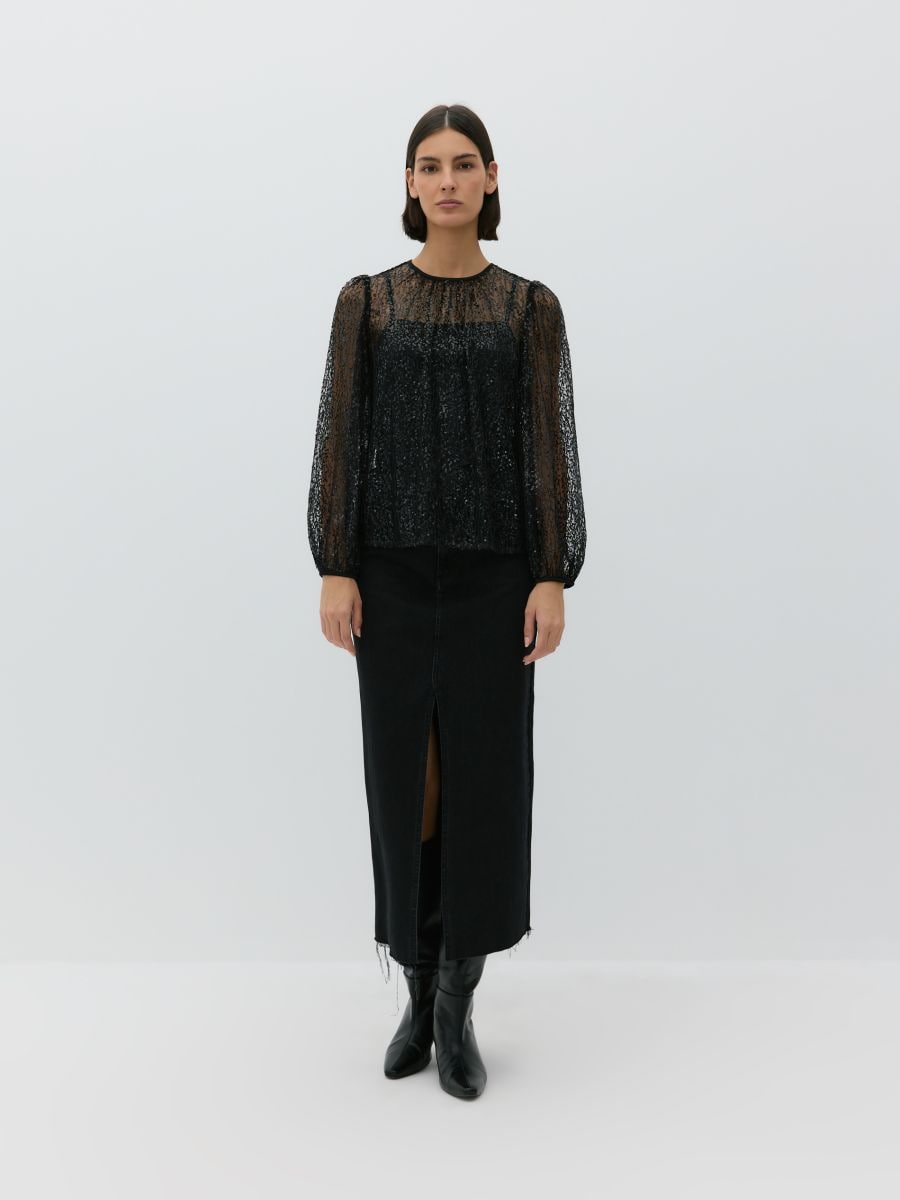 Sequin blouse - black - RESERVED - 3