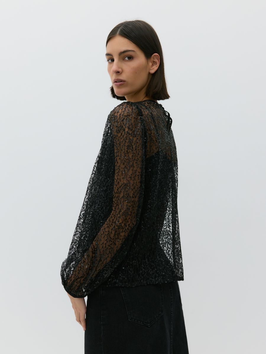 Sequin blouse - black - RESERVED - 4