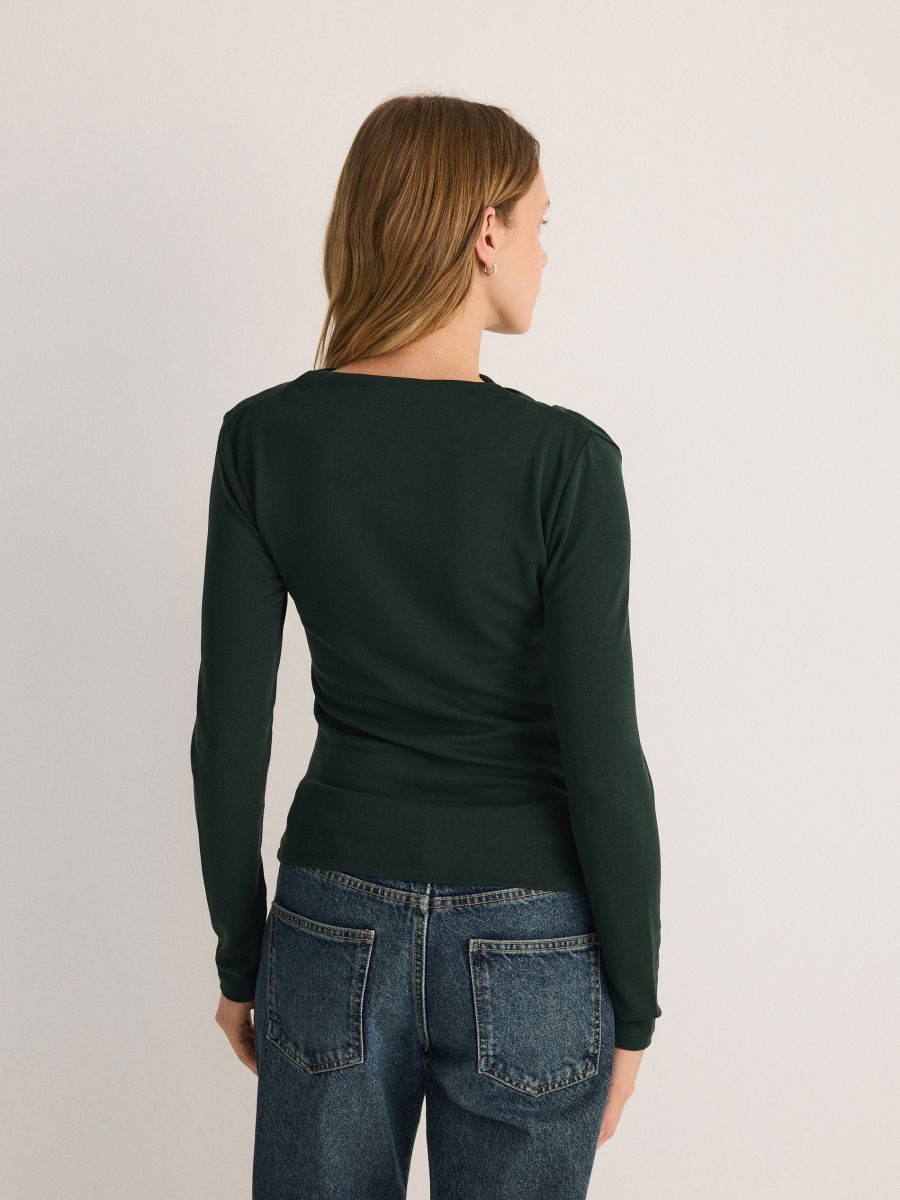 Plain modal rich blouse - teal green - RESERVED - 4