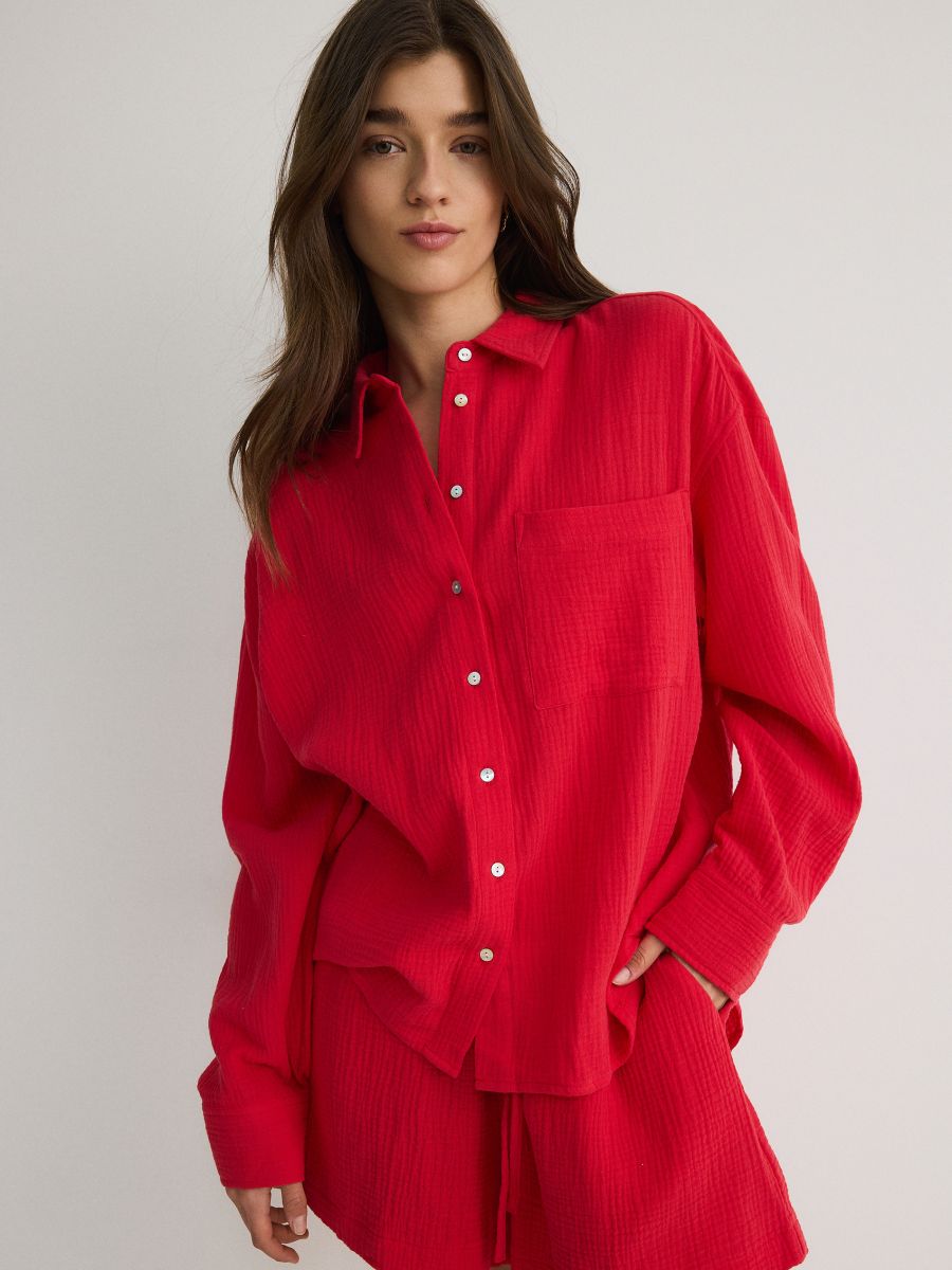 LADIES` SHIRT - red - RESERVED