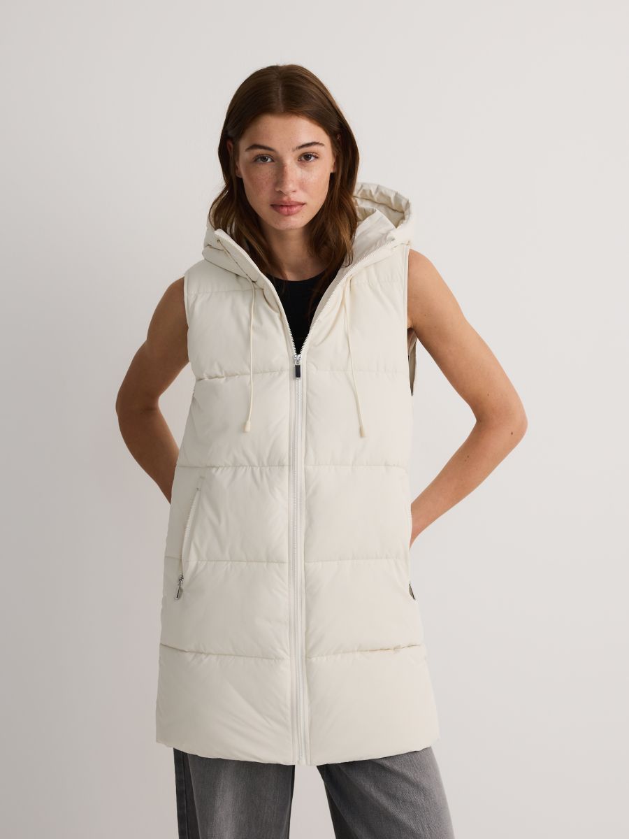 Steppweste mit Kapuze - creme - RESERVED - 5