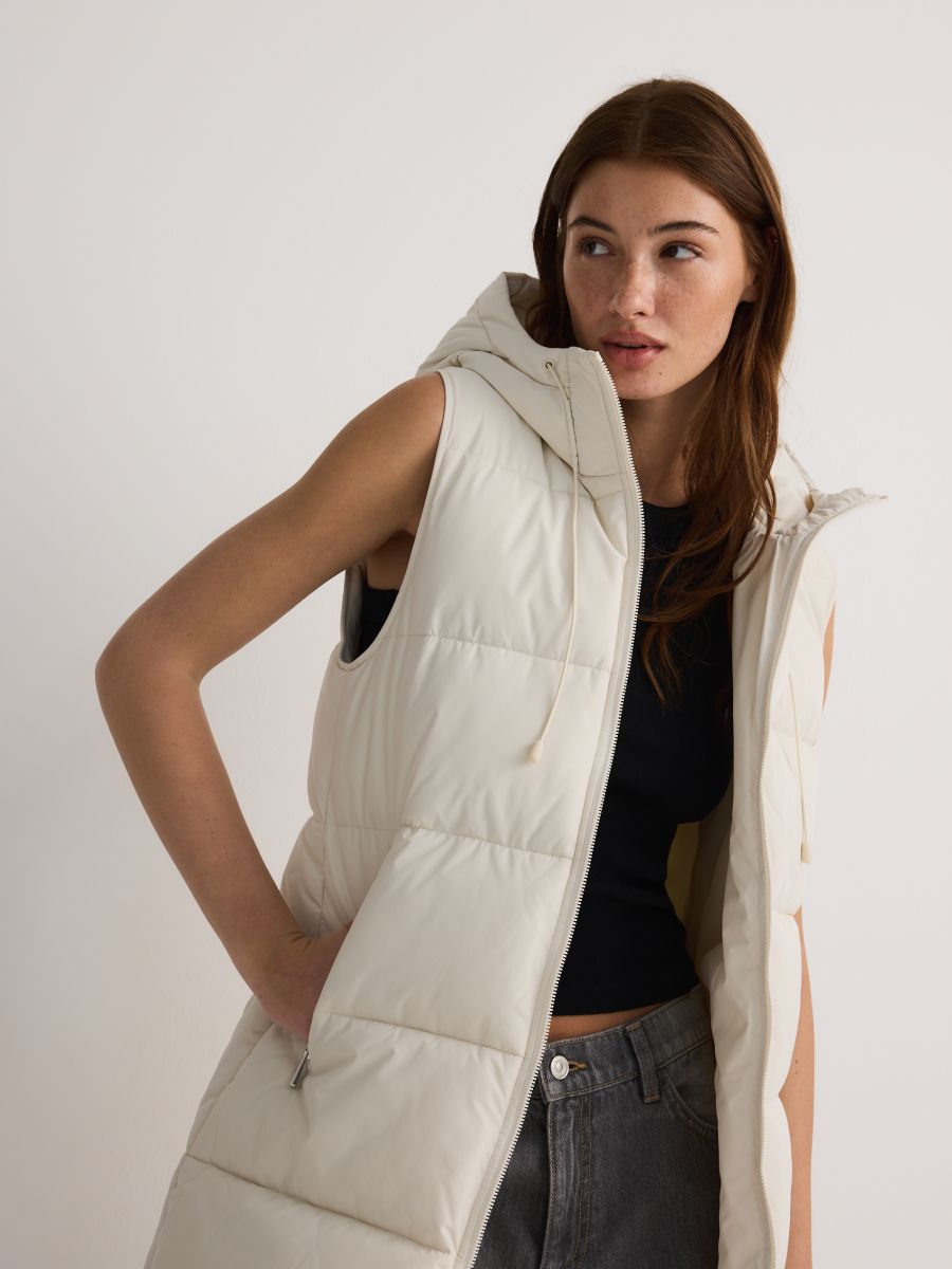 Steppweste mit Kapuze - creme - RESERVED - 7