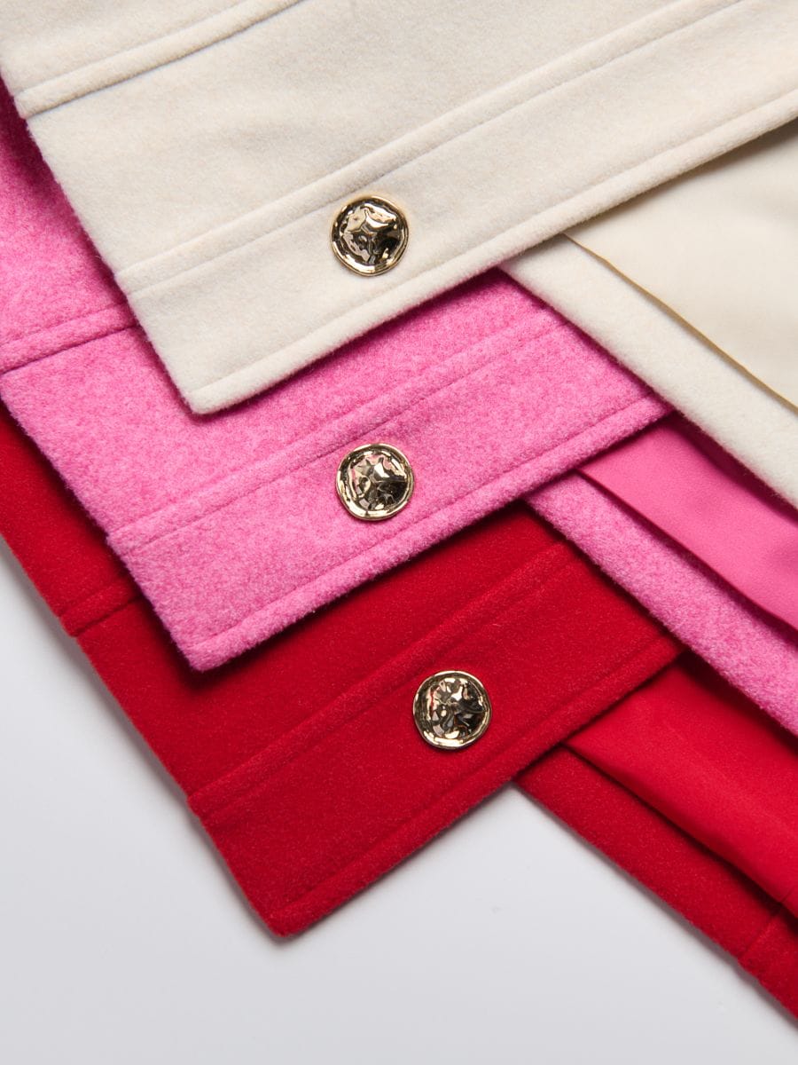Fleece jacket with collar - nude - RESERVED - 8