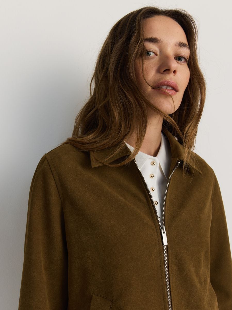 Veste en imitation daim - brun mordoré - RESERVED - 5