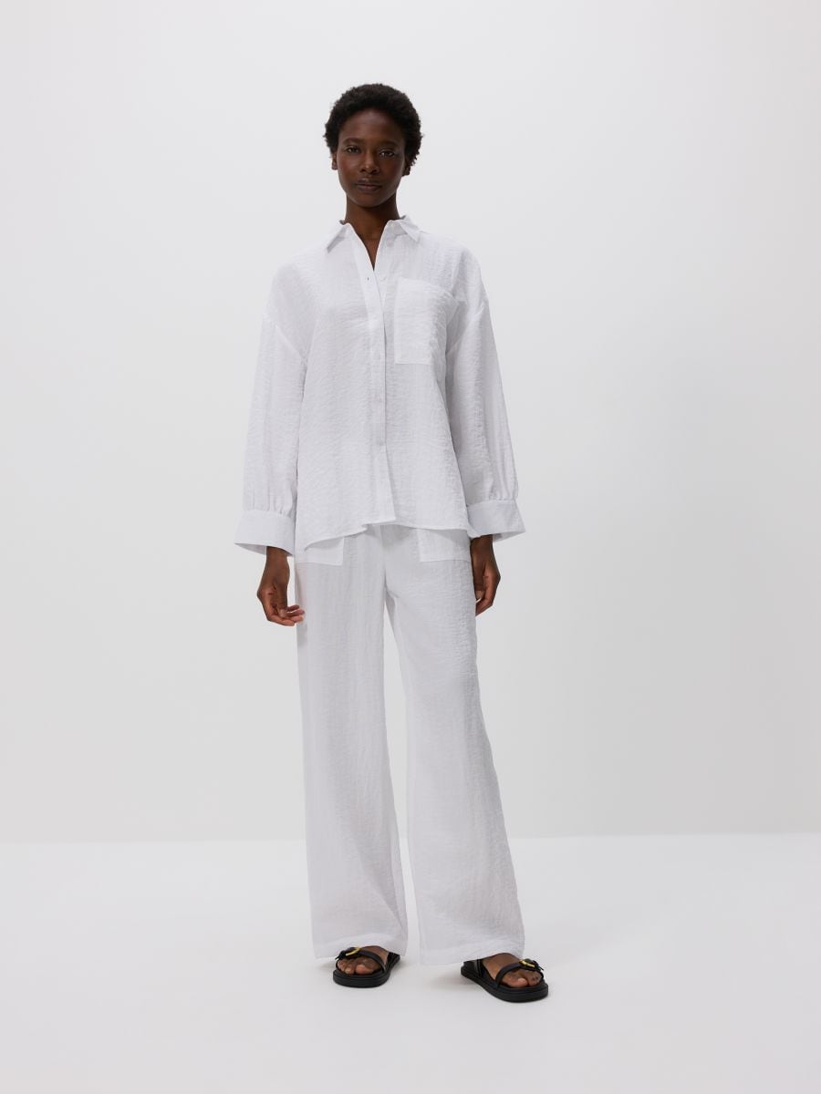Loose trousers with viscose - white - RESERVED - 5