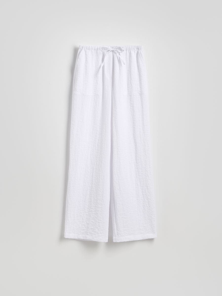 Loose trousers with viscose - white - RESERVED - 7