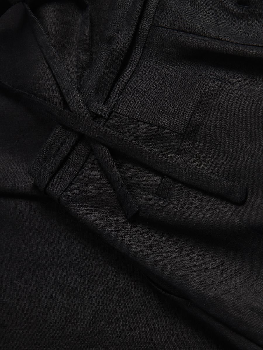 Linen trousers with tie - black - RESERVED - 2