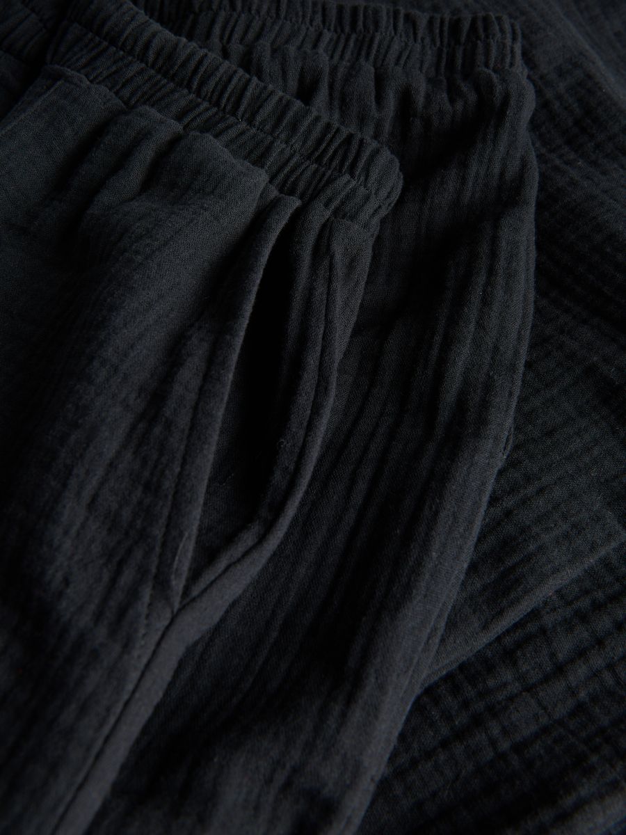 Wide muslin trousers - black - RESERVED - 6