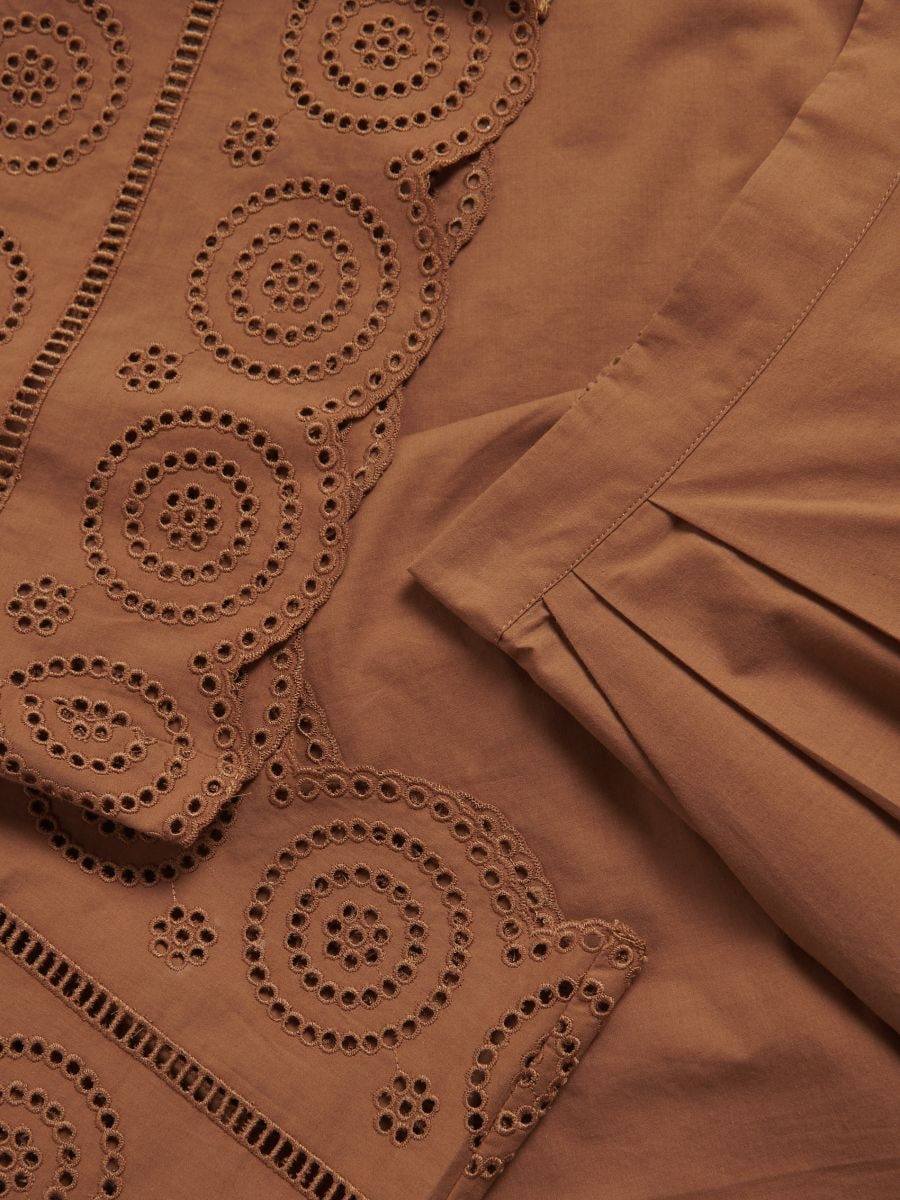 Pants with openwork trim - golden brown - RESERVED - 2