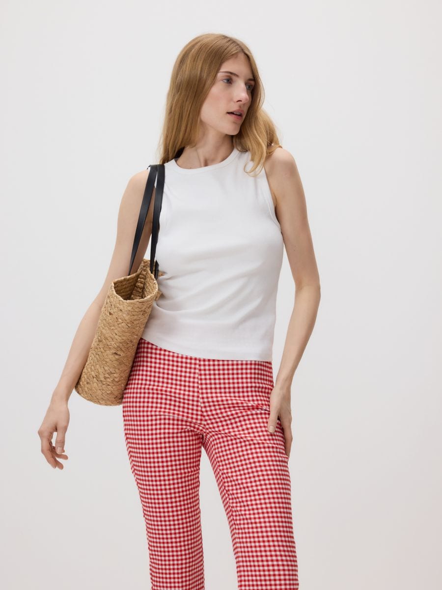 Creased check trousers - red - RESERVED - 4