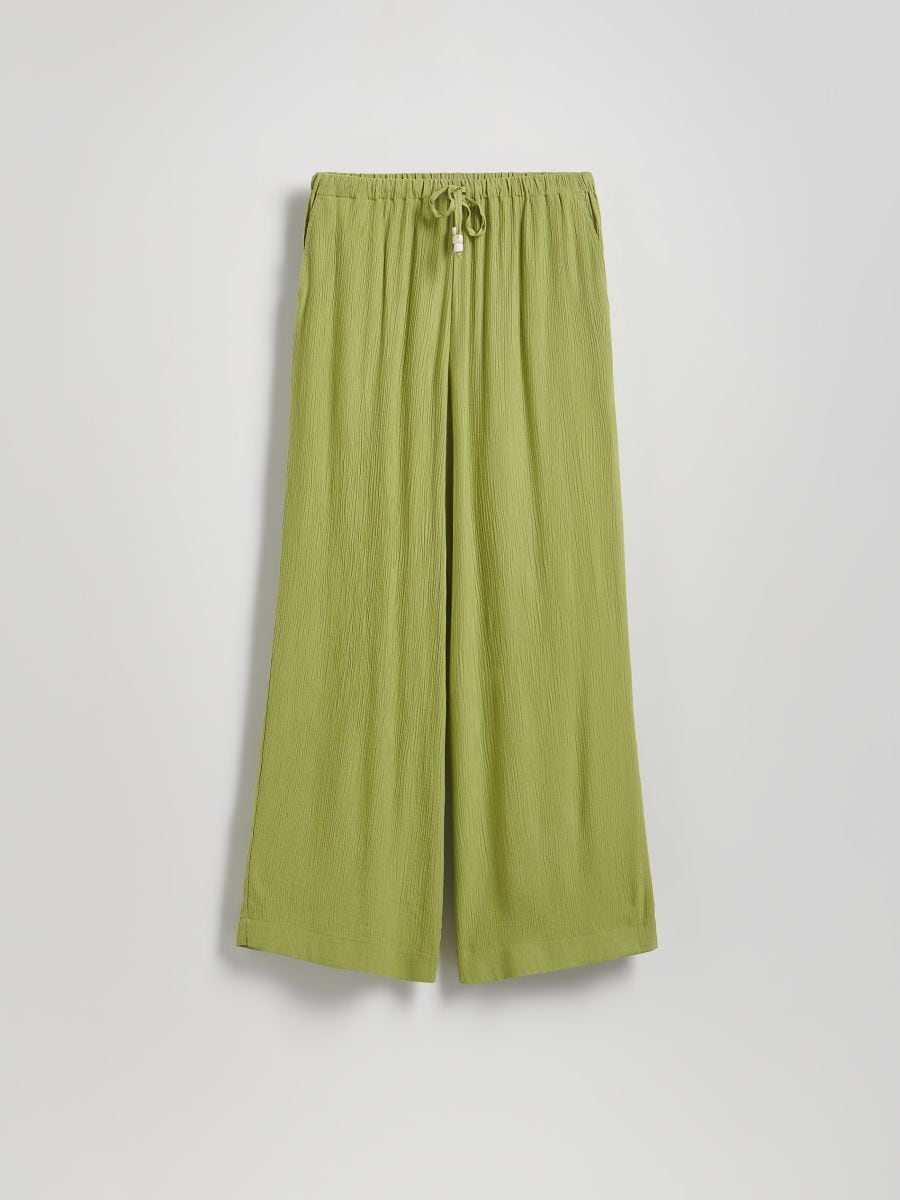 Structured trousers with tie-up - yellow green - RESERVED - 5