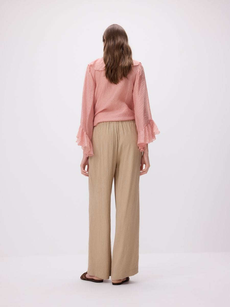 Strukturierte Hose mit Bindeband - beige - RESERVED - 4