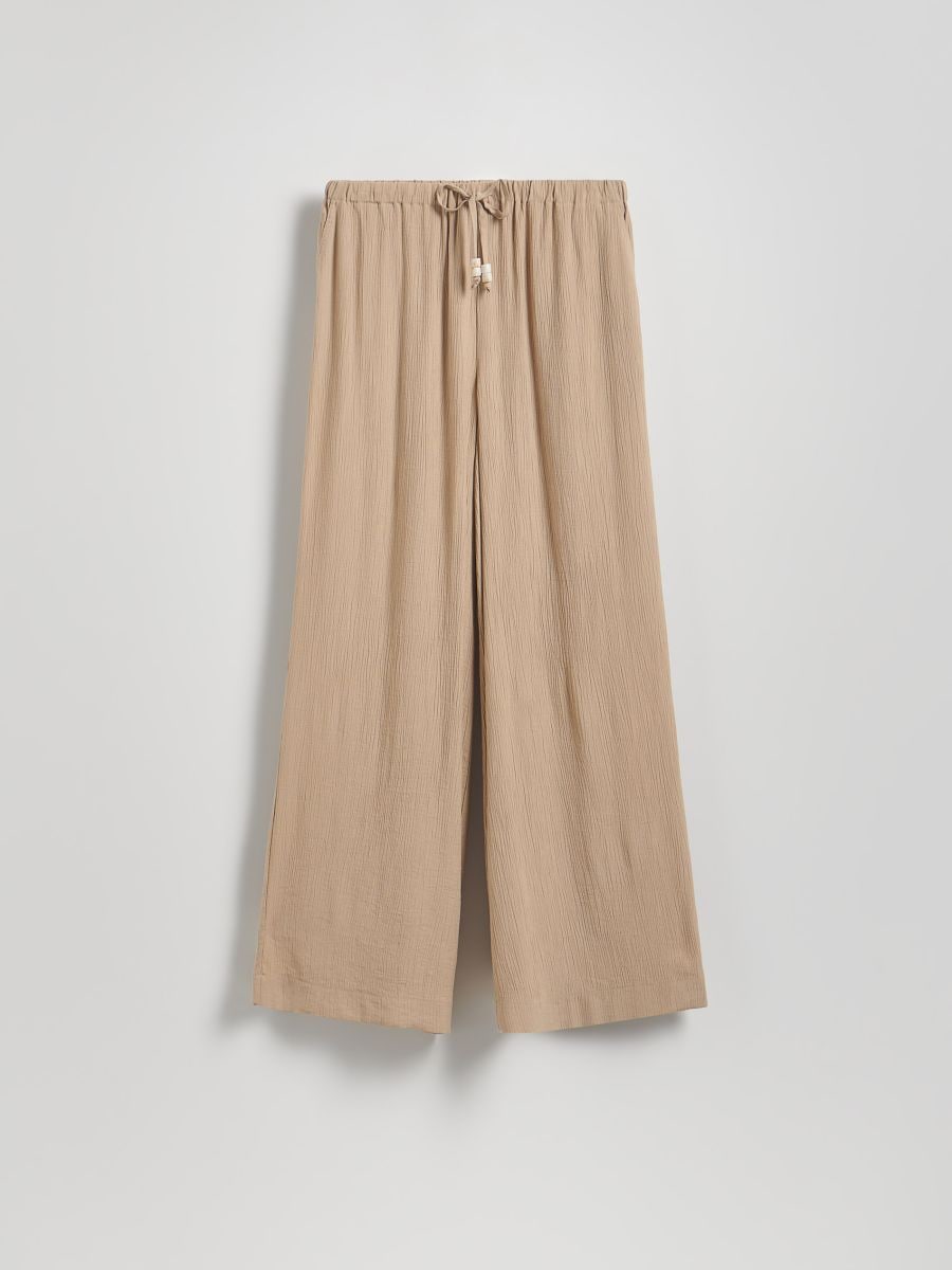 Strukturierte Hose mit Bindeband - beige - RESERVED - 5