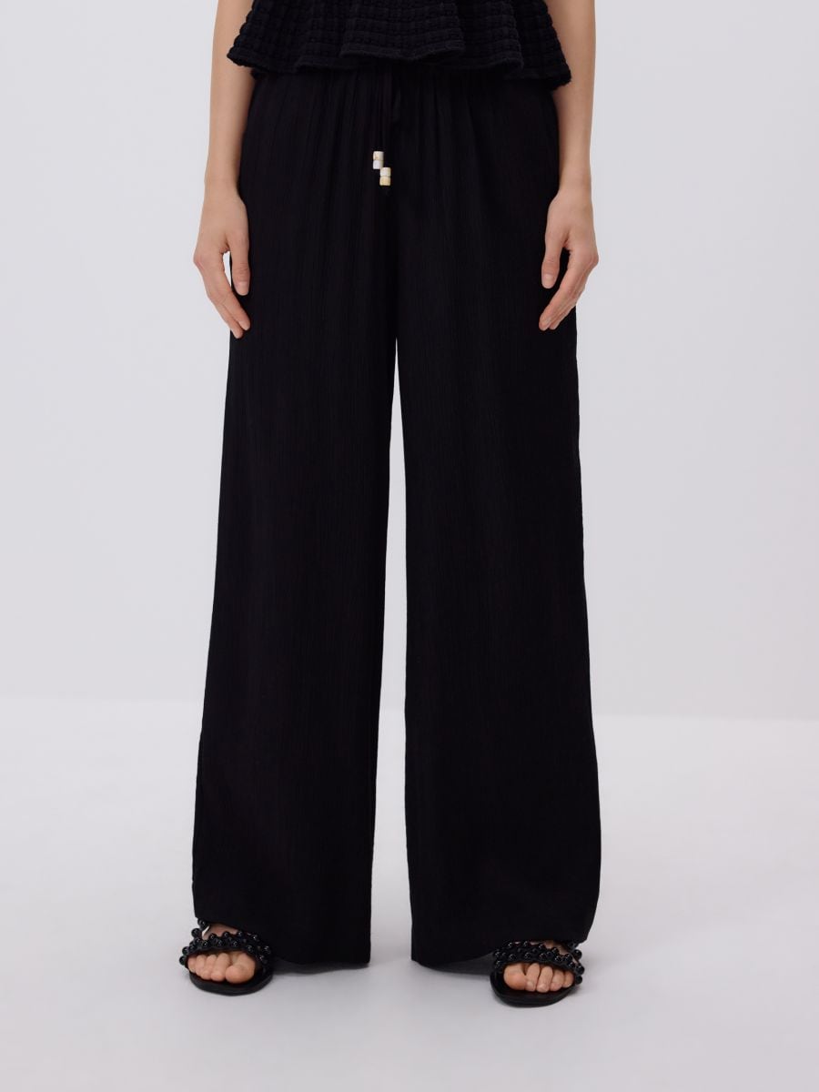Structured trousers with tie-up - black - RESERVED - 2
