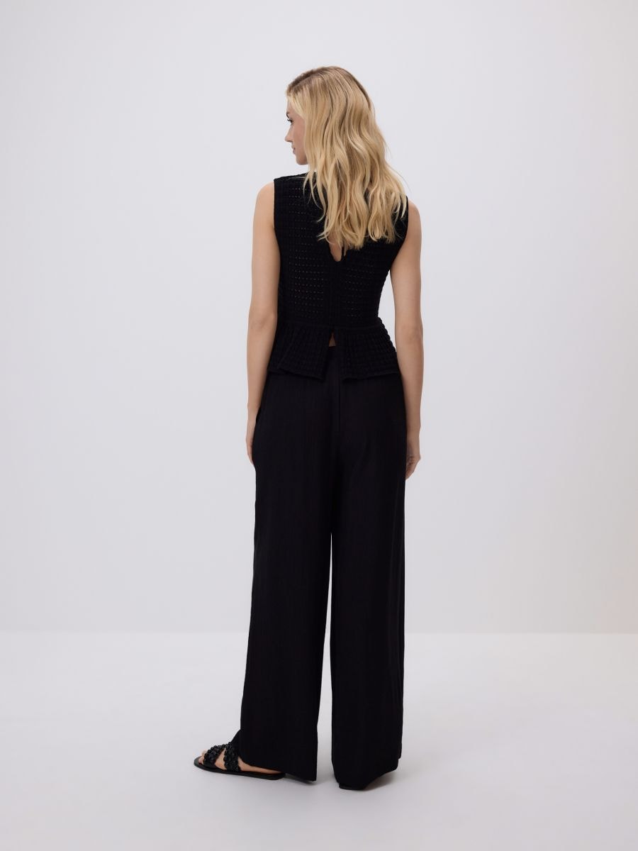 Structured trousers with tie-up - black - RESERVED - 3