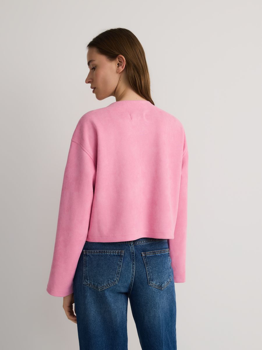 Veste courte en imitation daim - fuchsia - RESERVED - 2
