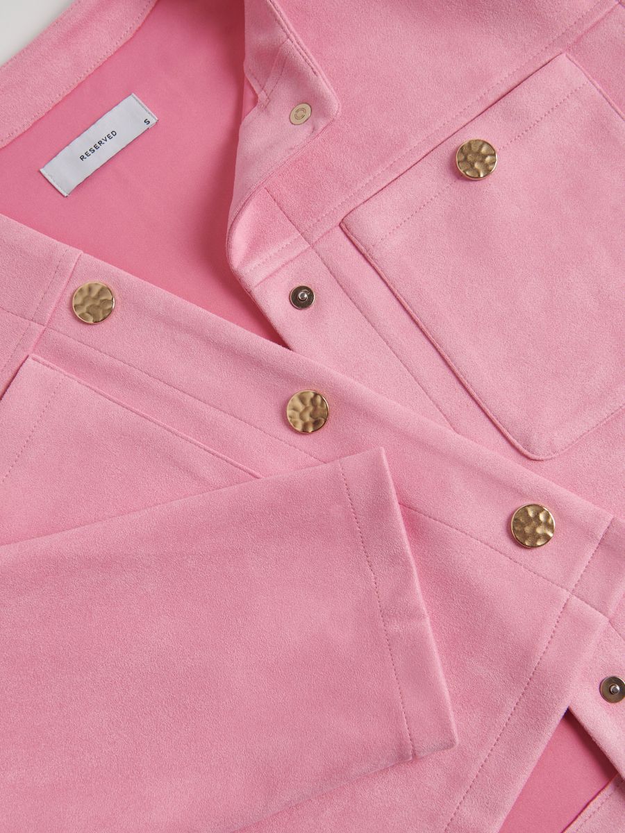 Veste courte en imitation daim - fuchsia - RESERVED - 8