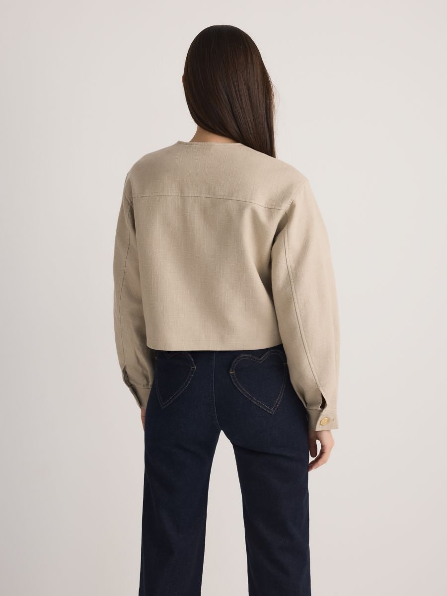 Linen rich jacket - beige - RESERVED - 10