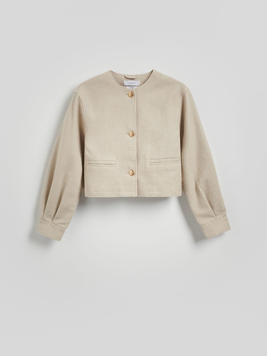 Linen rich jacket - beige - RESERVED - 3