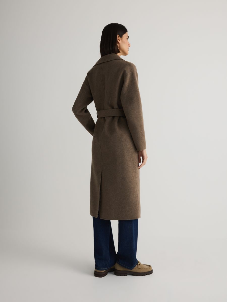 Wool blend fleece coat - coffee - RESERVED - 5