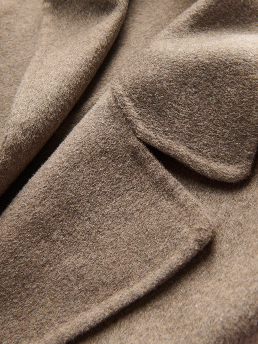 Wool blend fleece coat - coffee - RESERVED - 7