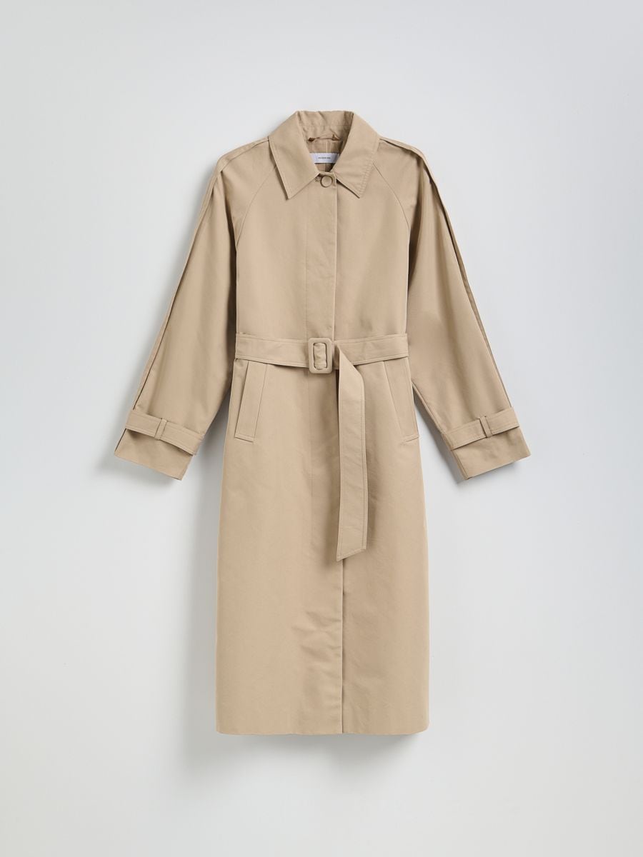 Oversize tranšė su diržu - kūno spalva - RESERVED - 2