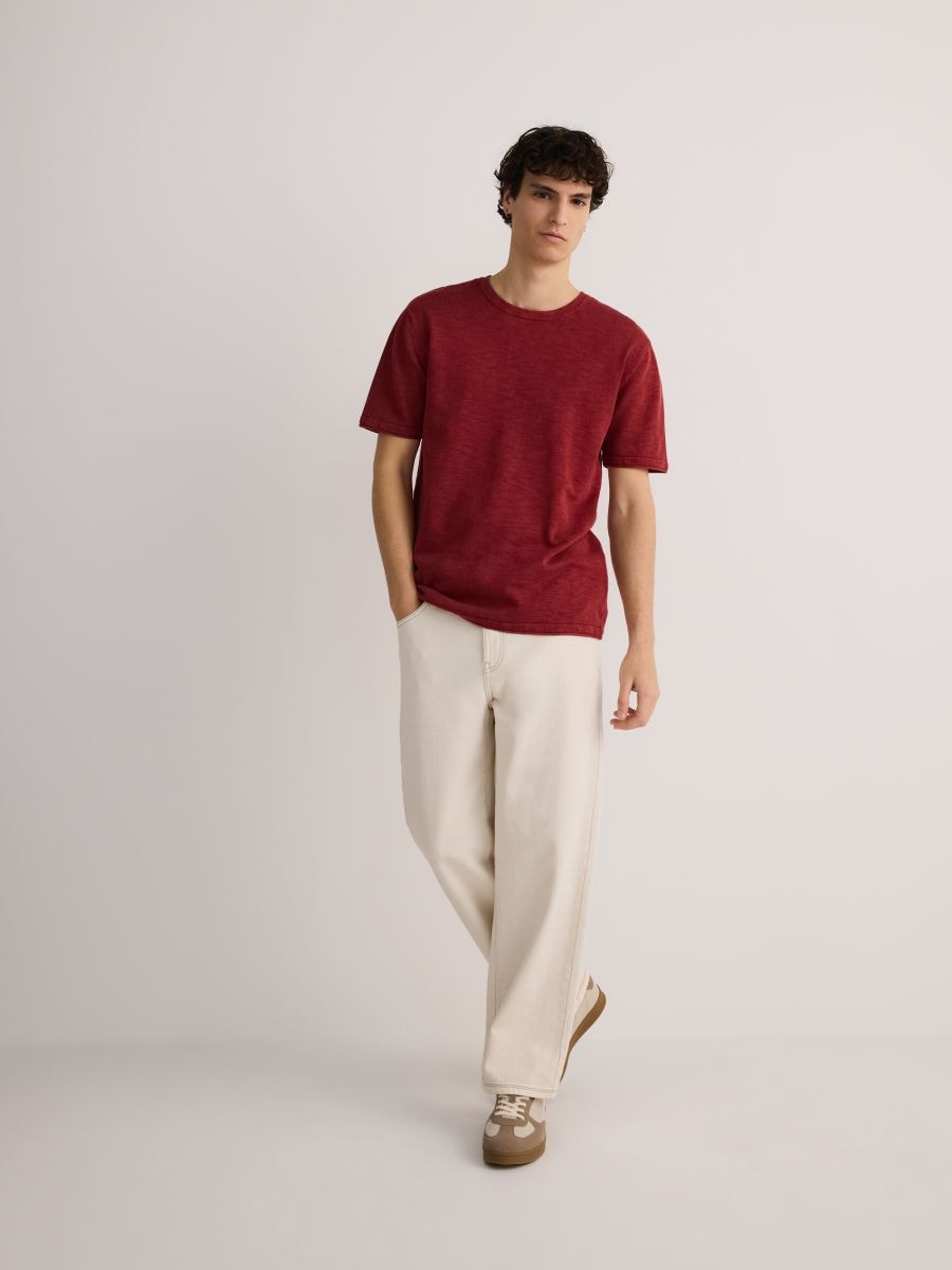 Short sleeve cotton jumper - red - RESERVED