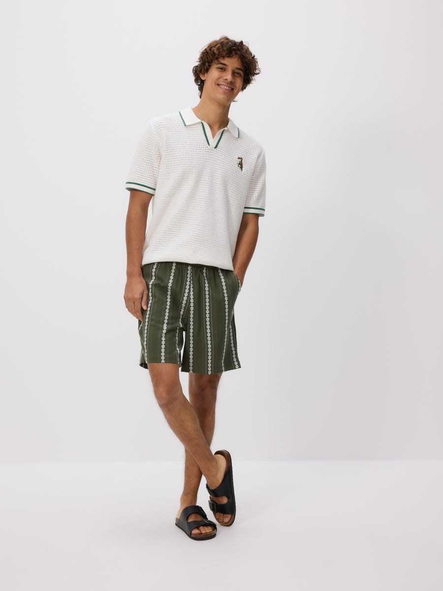 Openwork polo jumper - cream - RESERVED - 5