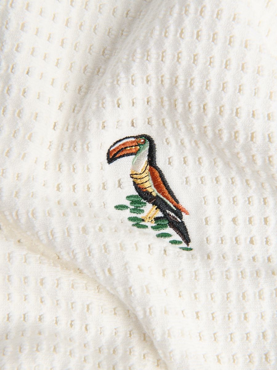 Openwork polo jumper - cream - RESERVED - 2