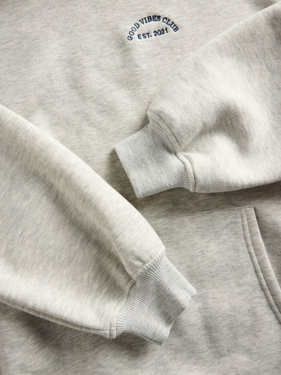 Felpa oversize con cappuccio - grigio chiaro - RESERVED - 6