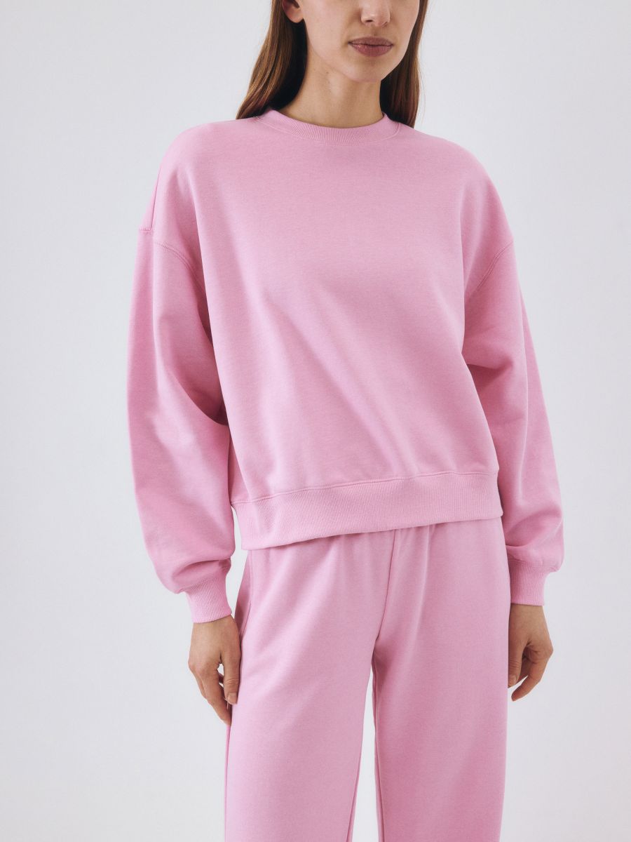 Sweatshirt i bomull - PASTELLROSA - RESERVED