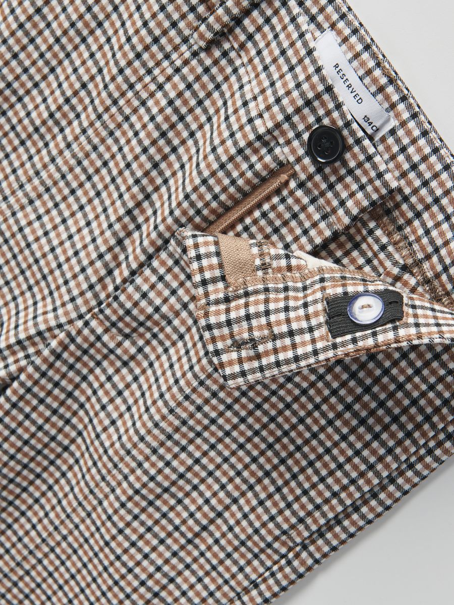 Check trousers with splits - multicolor - RESERVED - 4