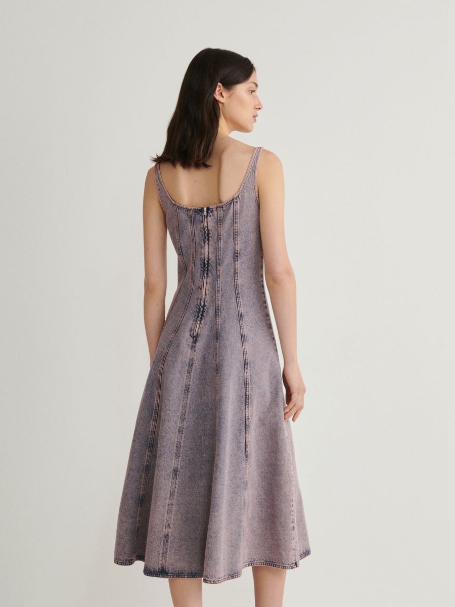 Denimkleid mit Ziernaht - rosa - RESERVED - 3