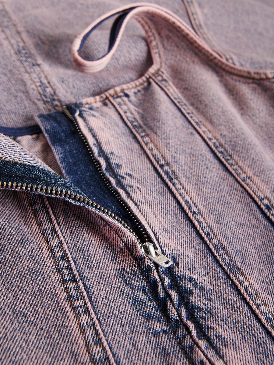 Denimkleid mit Ziernaht - rosa - RESERVED - 5