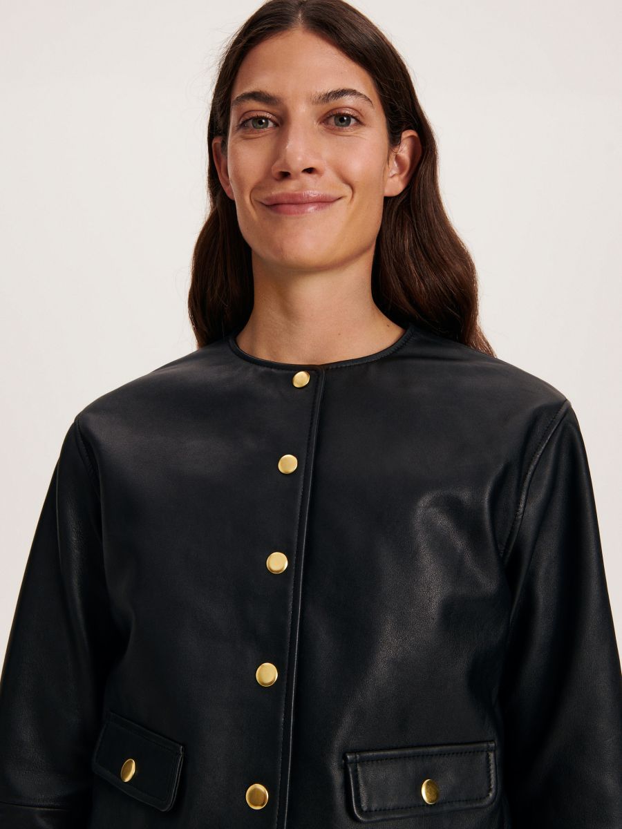 Giacca in vera pelle - nero - RESERVED - 2