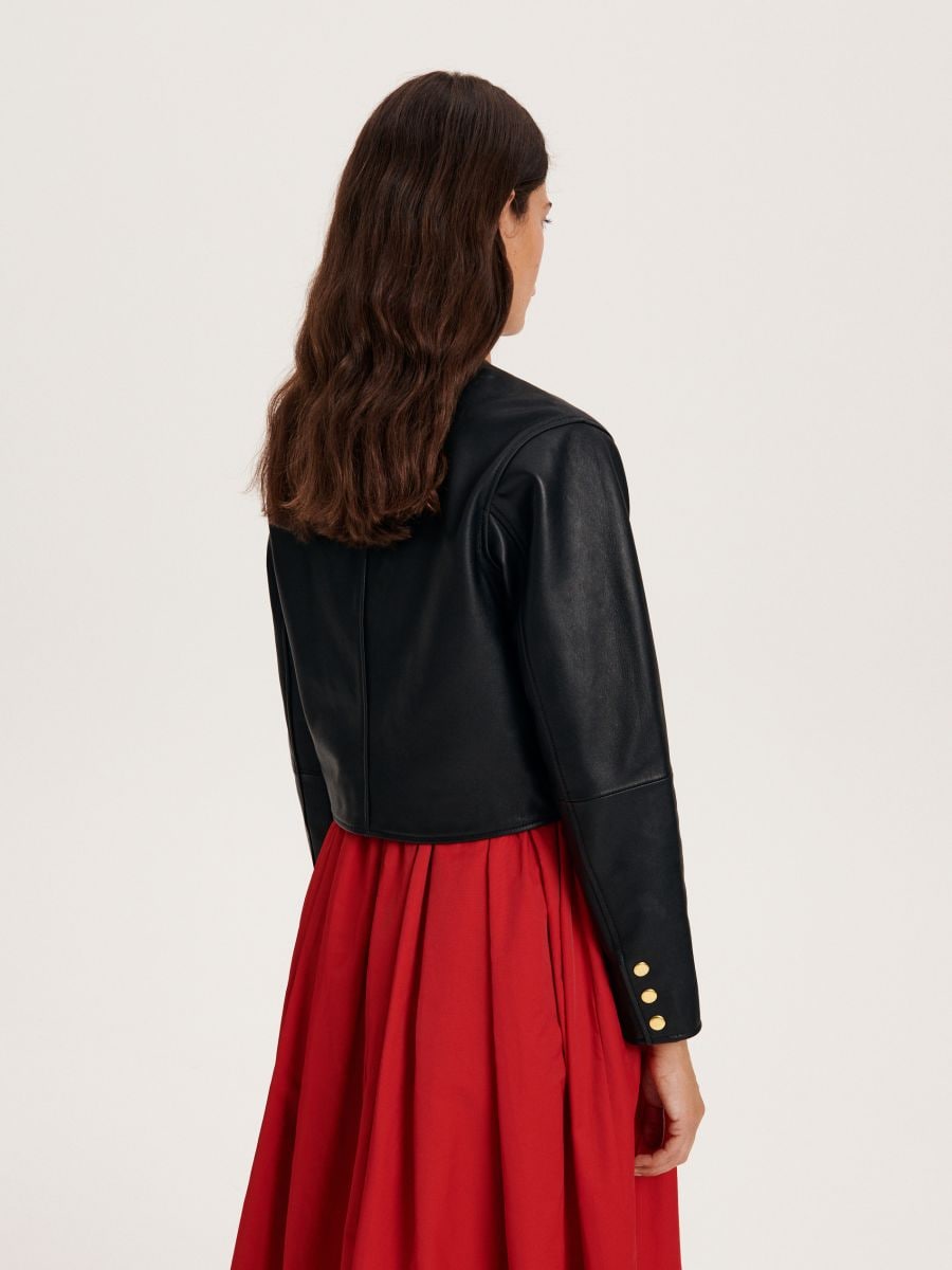Giacca in vera pelle - nero - RESERVED - 3