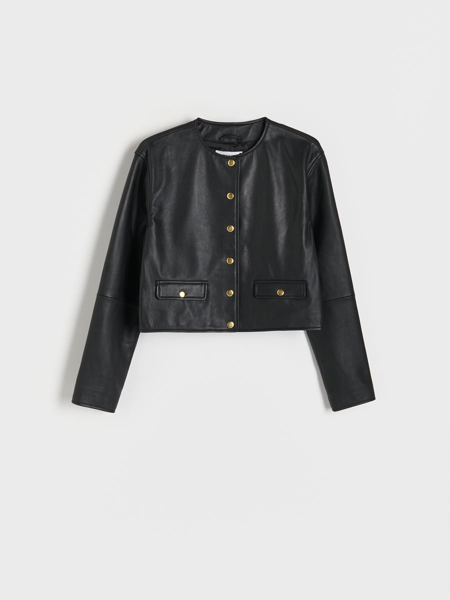 Giacca in vera pelle - nero - RESERVED - 5