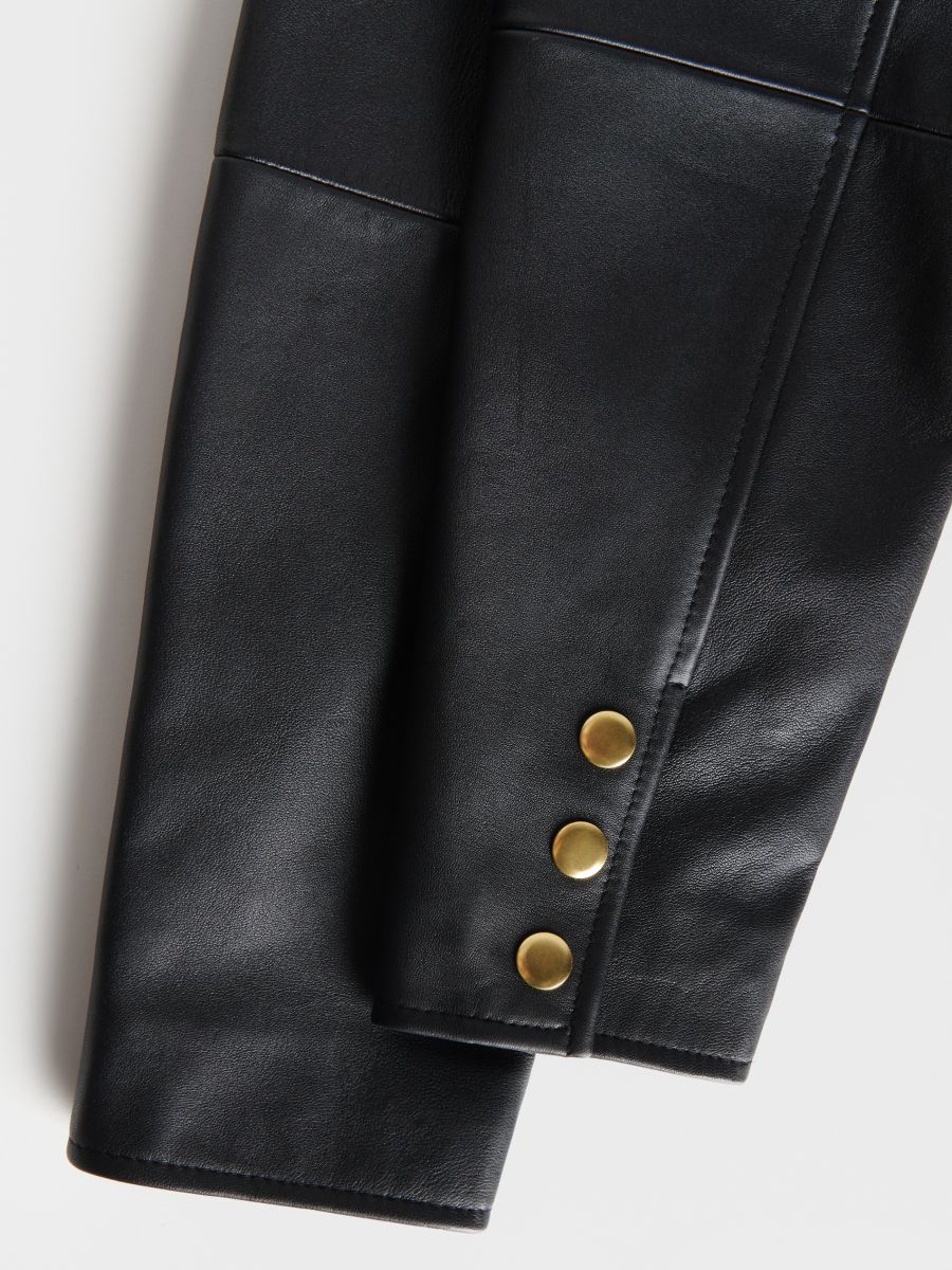 Giacca in vera pelle - nero - RESERVED - 6