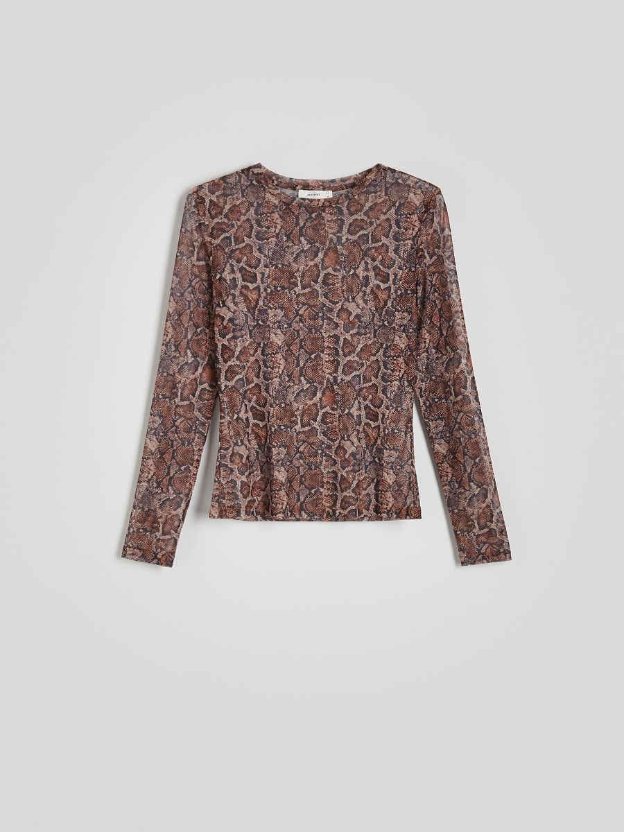 Mesh jersey blouse - multicolor - RESERVED - 4