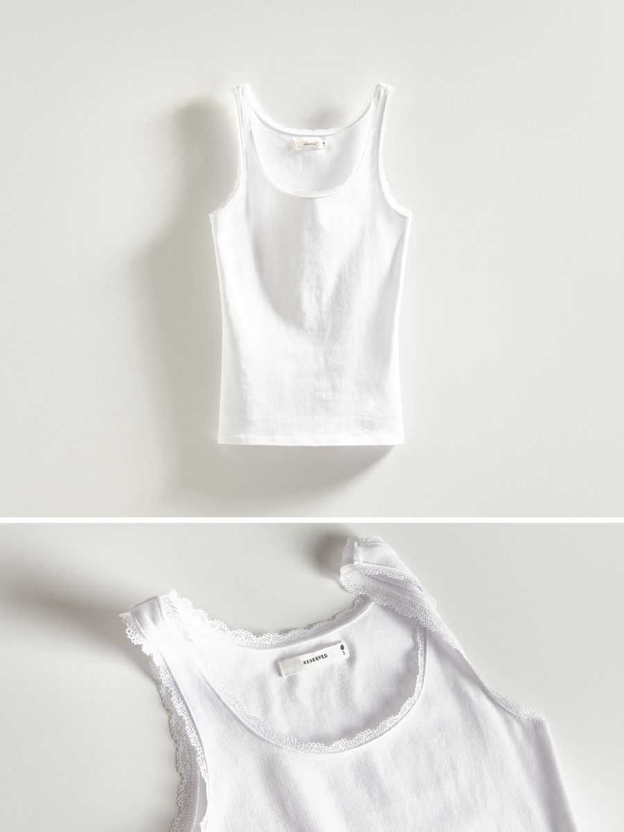 Top with lace - white - RESERVED - 6