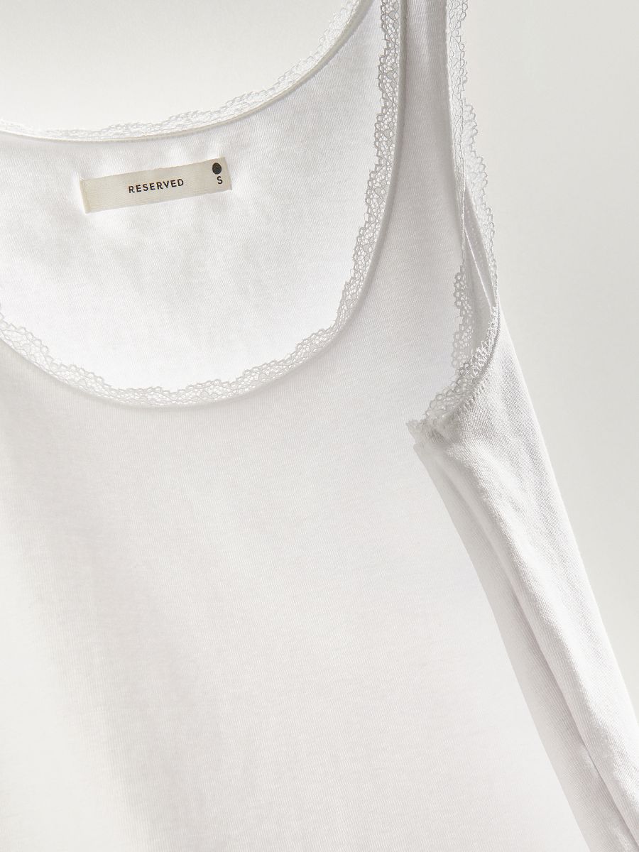 Top with lace - white - RESERVED - 7