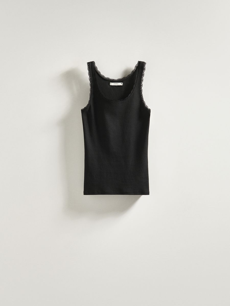 Top with lace - black - RESERVED - 2