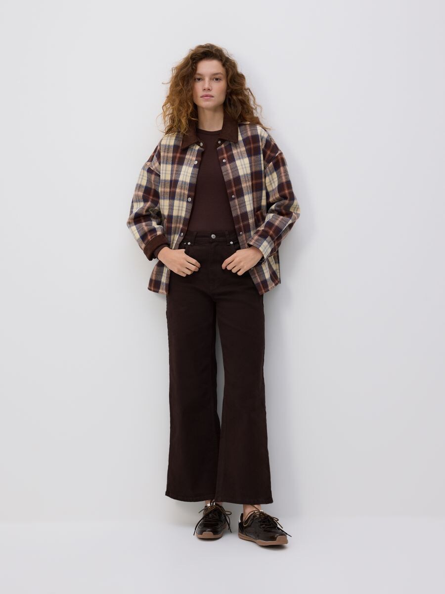 Shacket with collar - multicolor - RESERVED