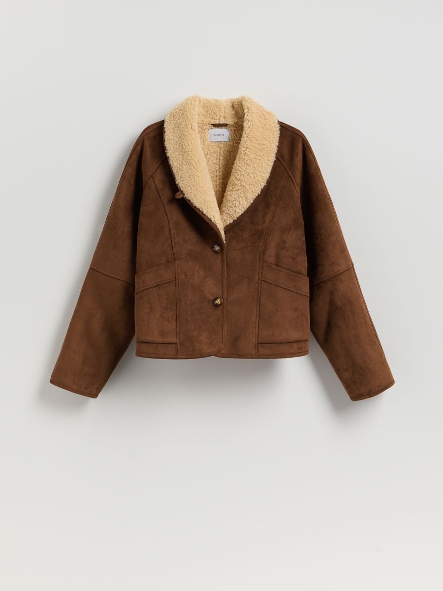 LADIES` OUTER JACKET - brun - RESERVED