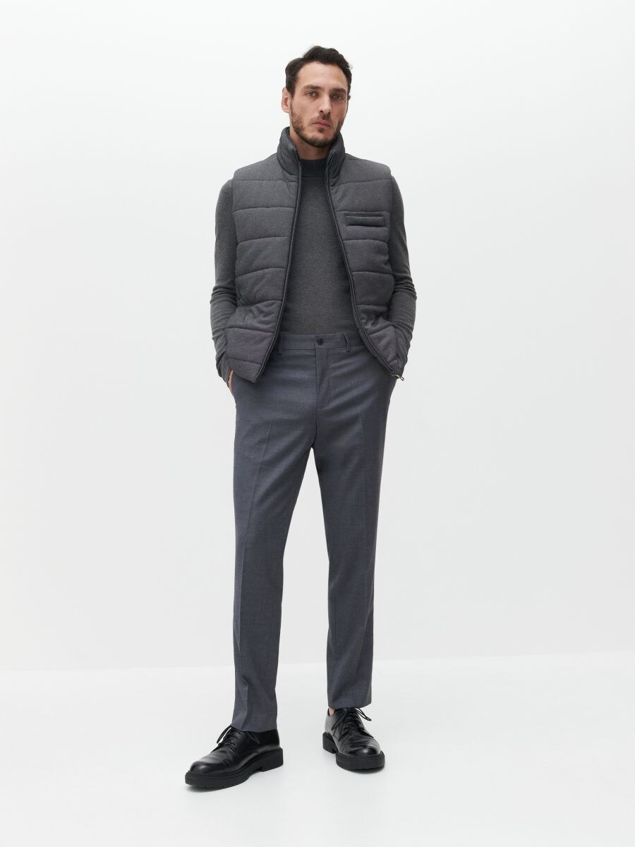 Plain mock neck jumper - mid grey - RESERVED - 2